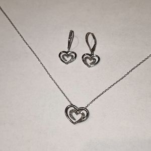 COPY - Double heart necklace and earring set Kay Jewelers
